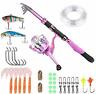 Sns-192-b074drvg27 Plusinno Ladies Telescopic Fishing Rod And Reel Combos 696234083201