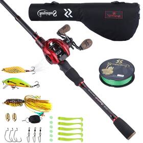 1.8dc-r Sougayilang Fishing Rod And Reel Combo Telescopic Casting Baitcasting Re