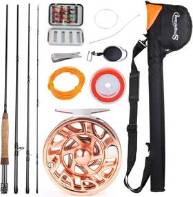 Sougayilang 313044382309 Fly Fishing Rod And Reel Combo 5/6 Weight Lightweight Portable St