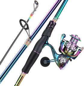 Sougayilang 445000273260 Spinning Fishing Reel Rod Combo Two Pieces Colorful Poratble Light