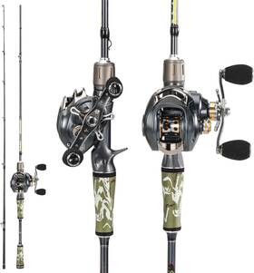 Sougayilang 445005920961 Bd Fishing Rod And Reel Combo 2-pc Graphite Poles Superpolymer Han