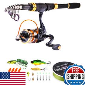 Sougayilang B07c6clm8x Fishing Rod Reel Combos Carbon Fiber Telescopic Pole Spinning