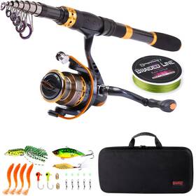 Sougayilang B07d6zxg3h Telescopic Fishing Rod Reel Combos Portable Pole Spinning
