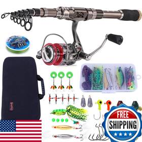 B08699d3pm Sougayilang Fishing Rod And Reel Combos - Carbon Fibre Telescopic Pole