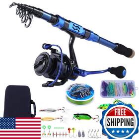 B08699ls4s Sougayilang Fishing Rod And Reel Combos - Carbon Fiber Telescopic Pole