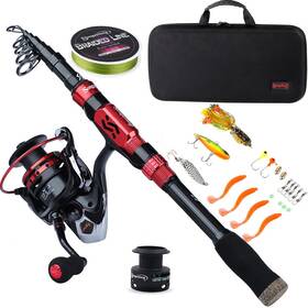 Sougayilang B08lgkpkc8 Telescopic Fishing Rod Combos Protable Pole Spinning Reels