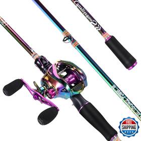 B0c1z7zk8t Sougayilang Fishing Rod And Reel Combo Medium Pole Baitcasting