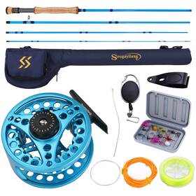 Sougayilang B0cjhwtqz7 Fly Fishing Rod And Reel Combo 4-piece Aluminum Alloy