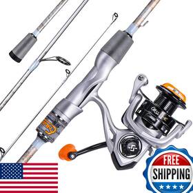 Sougayilang B0ckhjq534 Spinning Casting Fishing Rod Combos Graphite 2pc Blanks