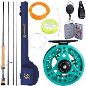 Sougayilang B0cpv8pt8d Fly Fishing Rod And Reel 5/6 Weight 9ft 4-piece Graphite