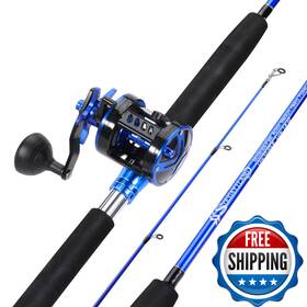 Sougayilang B0d6mfw7qd Trolling Fishing Rod And Reel Casting Combo 2 Piece Catfish