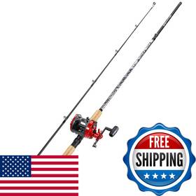Sougayilang B0dk356zn7 Fiberglass Fishing Rod Combo Conventional Reel Durable P-cork