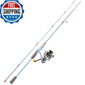 Sougayilang B0dkfd4tsk Fishing Reel Rod Combo 24ton Graphite Blanks 2-piece Spinning