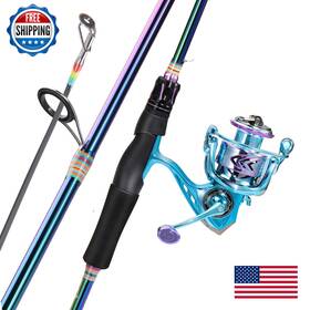 Sougayilang B0dt44bsn2 Spinning Fishing Rod Reel Combo 6.9ft 2 Pieces Medium Heavy Pole