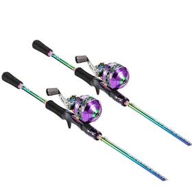 Sougayilang B0dwjlbwl6 5.9ft Fishing Reel Rod Combo Two Pieces Colorful Poratble Light