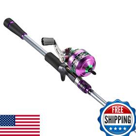 B0f5wfkzf7 Sougayilang Spincast Fishing Rod Reel Combo 5.5ft 2 Pieces Medium Heavy Pole