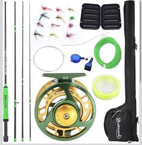 Dg4905 Sougayilang Fly Fishing Rod Reel Combo 9ft 5/6wt Line Flies Case Travel Kit
