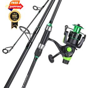 Sougayilang Lvs903ko4000 Surf Fishing Rod Combo Im8 Carbon 3 Piece Travel 9ft0 Inch Green