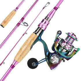 Ly3000 Sougayilang Spinning Rod Reel Combos Colorful Two Pieces Pole With Smo
