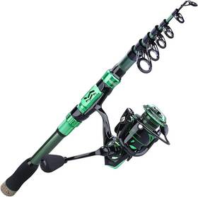 X002ekggjj Sougayilang Telescopic Carbon Spinning Combo 3m 4000 Reel 12 1 Green