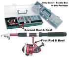 Special Price Package 2 Rods Reels Tackle Box Compact Fishing Camping Backpacking Car 607656347475