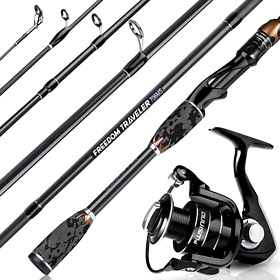 Spinning Fishing Rod And Reel Combos 6 Pc 30 Ton Carbon Fiber Poles