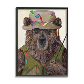 Stupell Industries 196216560978 Fisherman Outfit Brown Bear Fishing Pole Design By Kamdon Kreations