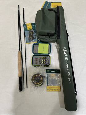 Ez-764-3 Sunshine Fishing Sf Fly Rod Combo Starter Kit 7ft6 Inch 3wt