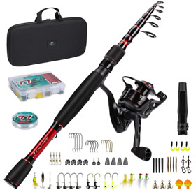 Caco-40 T1 Telescopic Fishing Rod And Reel Combo Gear Set With Line