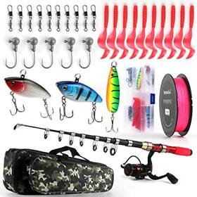 Telescopic Fishing Rod Reel Combos Full Kit1.9m 6.2ft Collapsible