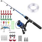 Tepkids15 Rod Reel Combos Kids Fishing Pole Light Portable Telescopic For