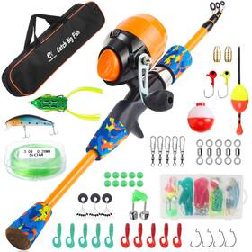 Org12 Tinyunicorn Kids Fishing Pole Kit Set Portable Telescopic Rod And Reel Combo Full