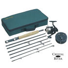 Travel Fishing Set Spinning Fly Rod Reel Combo Collapsible Camping Case Pack Kit 039364581047