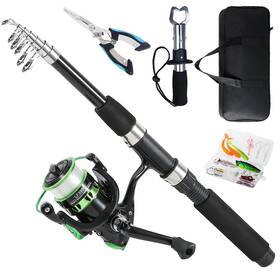 2421-lf30 Tripquips Fishing Rod 6.9ft Telescopic And Reel Combo With Pliers