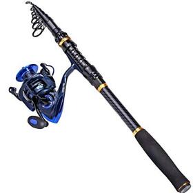 Troutboy Fishing Rod And Reel Combos Carbon Fiber Telescopic Pole With R