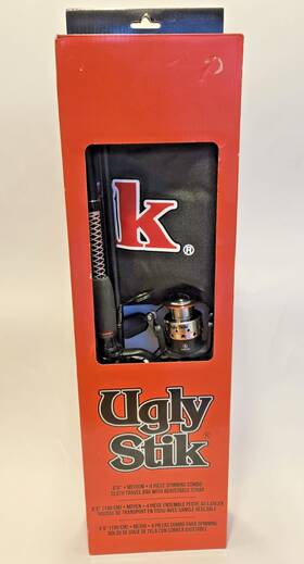 Ugly Stik 043388006592 New 6 Inch Spinning Reel Rod Combo 4-piece Travel Kit With Bag
