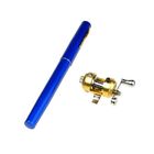 Unbranded W6 New Blue Mini Pocket Aluminum Alloy Fishing Fish Travel Pen Shape Rod Pole 4894462022610