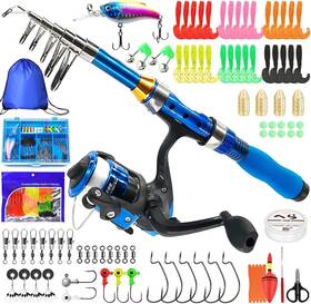 Unique Trendy 1 744110858990 Kids Fishing Rod 1.5m 61inch 4.92ft Portable Telescopic Pole And Reel C