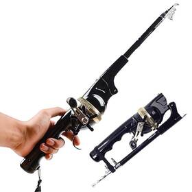 Vbqfdph 935710156485 Mini Fishing Rod And Pocket Reel Combo - Collapsible Telescopic