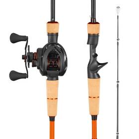 Vevor 197988171874 Rod And Fishing Reel Combo Im7 Carbon Fiber Baitcasting Bas