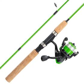 123709nyy Wakeman Kids Open Faced Spinning Green Beginner Fishing Pole Starter Kit Rod And Reel