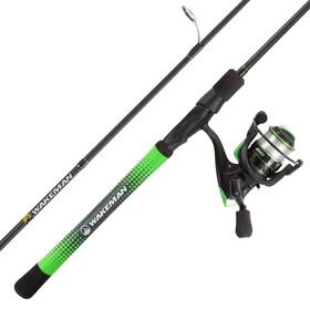 Wakeman 194189656520 Fishing Rod And Reel Combo- 6 Inch Carbon Pole Spinning Golf Grip Handle-