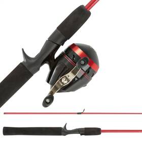 234749ijg Wakeman Fishing Rod And Reel 66-inch Fiberglass Pole Spincast For Beginners Red