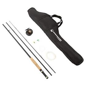 Wakeman Outdoors Fly Fishing Pole 3 Piece Collapsible 97-inch Fiberglass