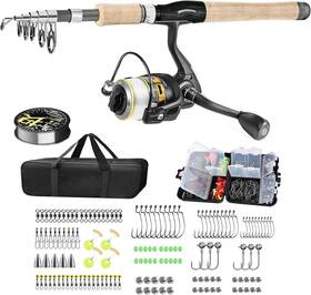 Wanyoo 629722704166 Fishing Pole Combo Set 2.1m/6.89ft 145pcs Accessories Kit