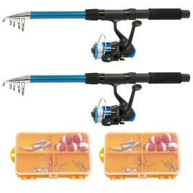 000ph7 Woodland Creek 6 Ft Telescoping Fishing Rod And Reel Starter Kit 2 Pack