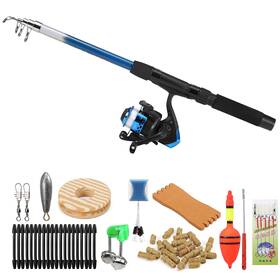 Ahcay16448bl-tt Yiweng Telescopic Pole Fishing Rod And Reel Combo Full Kit 1.8m