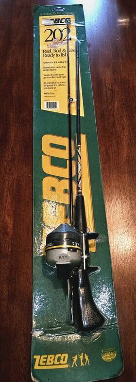 Zebco 032784012450 Vintage 1988 202 Rod Reel 10# Line Combo New Sealed