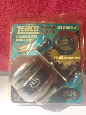 Zebco 032784510659 Vtg 40th Anniversary Limited Edition 33 Reel And Watch New Old Stock