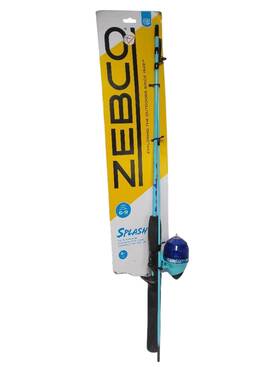 Zebco 032784637677 Kids Splash Jr. Spincast Reel And Fishing Rod Blue Damaged Box